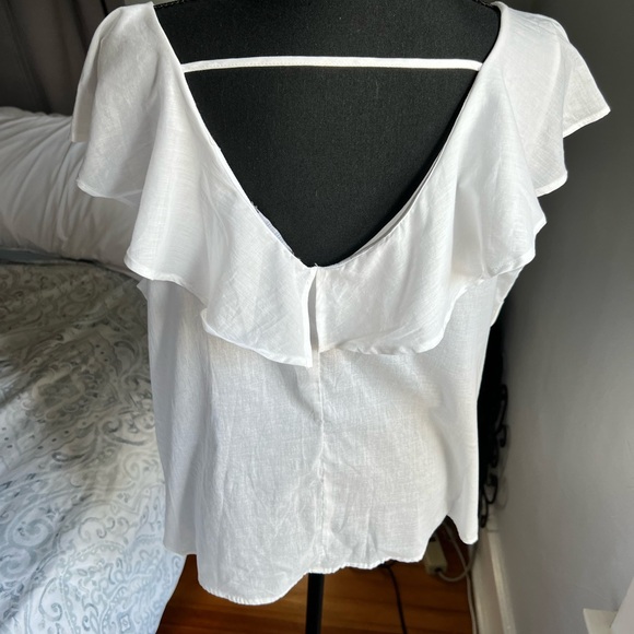 V-neck shirt with Frill overlay size 12 womens - Picture 4 of 6